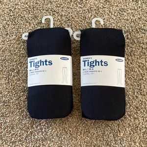 Old Navy M-L Control Top Black Tights 2 Pairs Brand New
